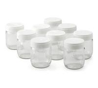 Lagrange - Lot de 9 pots en verre 430301 - 0,185 L, couvercles empilables, fabrication française