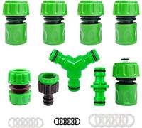 Lot de 9 Raccord Tuyau D'arrosage 3/4" 19mm,Kit de Raccordement de Robinet Tuyau de Jardin -Raccord D'arrosage Rapide,Double Mâle,Séparateur en Y,2en1 Robinet Filetage,Joint de Réparation de Tuyau