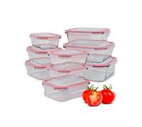 Lot de 9 Récipients Alimentaires en Verre avec Couvercles, Boîte à Lunch,, FHD4011G, , Transparent