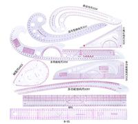 Lot de 9 règles de couture pour couture et dessin - Kit d'outils pour couture professionnelle