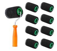 Lot de 9 rouleaux de peinture comprenant des rouleaux de 10,2 cm pour cloisons sèches et un cadre - Accessoire portable pour murs et plafonds - Outil de peinture professionnel