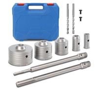 Lot de 9 Scies Cloches à Béton avec Tige 30 Mm 40 Mm 65 Mm 80 Mm 100 Mm Forets Muraux pour Pierre de Ciment pour Le Forage de Précision pour Le Bricolage et Les Professionnels
