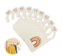 Lot de 9 séparateurs de taille pour bébé 50-98 cm | Séparateur de taille en bois pour vêtements de bébé - Séparateur de garde-robe - Tri selon les tailles allemandes pour