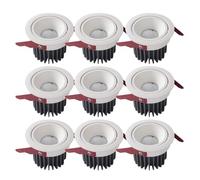 Lot de 9 Spots Encastrés Ronds Étanches pour Plafond avec Diffuseur LED Blanc de 7,9 cm (3,1 Pouces) en Option pour La Rénovation de Plafonds Et de Douches
