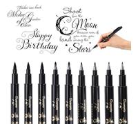 Lot de 9 stylos à bille de calligraphie - Pour écriture, débutant, signature et dessin (4 tailles)