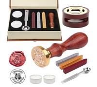 Lot de 9 tampons de cire à cacheter 3 couleurs avec tampons de cire, chauffe-cire à cacheter, bougies, tampons de cire vintage, pour lettres, cartes d'invitation, cartes