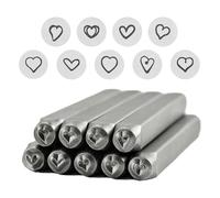 Lot de 9 tampons pratiques en forme de cœur en acier robuste de 3 mm pour travaux manuels sur divers matériaux