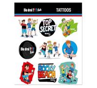 Lot de 9 tatouages « Les trois ? Kids » comme petit cadeau ou cadeau | 3 points d'interrogation autocollants pour enfants anniversaire d'enfant