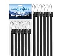 Lot de 9 tendeurs courts en caoutchouc de 10,2 cm pour extérieur, mini sangles élastiques avec crochets améliorés, sangles en bâche noire avec élasticité maximale de 4,8 x et 100 % caoutchouc pour