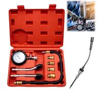 Lot de 9 testeurs de compression avec testeur de bougie d'allumage, testeur de compression avec 4 adaptateurs, 0-20 bar ou 0-300 psi, testeur de pression M10 M12 M14 M18 pour voiture, camion, voiture