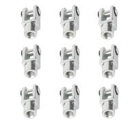 Lot de 9 têtes de fourche pour cylindre à air comprimé, filetage intérieur M6 x 1, joint en Y en métal, idéal pour les installations automatiques et les raccords de tige de piston