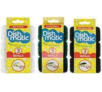 Lot de 9 têtes de rechange pour éponge Dishmatic (3 anti-rayures, 3 résistantes, 3 extra résistantes)