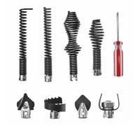 Lot de 9 têtes de tarière en acier anti-corrosion et grattoirs de blocage pour tuyaux de 50 à 100 mm, pièces de rechange résistantes à l'usure compatibles avec les câbles Ridgid 5/16" à 5/8"