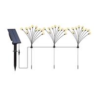 Lot de 9 torches solaires 90 boules lumineuses avec panneau solaire déporté LED blanc chaud LYRA FAMILY X3 H70cm
