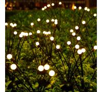 Lumisky Torches solaires LYRA FAMILY X3 – Lot de 9, 90 boules, LED blanc chaud, panneau déporté H70cm