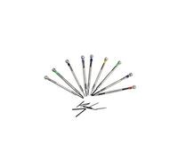 Lot de 9 tournevis de précision à lame plate Wabecil de 0,5 à 2 mm (11.5*8*5.5cm)-Argent