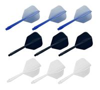 Lot de 9 vols et tiges de fléchettes, accessoire intégré personnalisé en une seule pièce, résistance à la rupture en plastique, vols et tiges de fléchettes combinés 2 en 1, vols et tiges de fléchettes