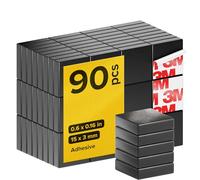 Lot de 90 aimants en ferrite F15 x 15 x 4 mm + 3M 9448A