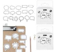 Lot de 90 autocollants pour album photo, bulles de dialogue, étiquettes nominatives, autocollants en papier, autocollants pour journal, scrapbooking et emballage cadeau