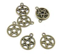 Lot de 90 breloques en bronze antique pour bijoux - M03548 - Pentacle - Artisanat - Artisanat - Perles