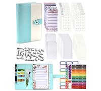 Lot de 90 classeurs à anneaux A6 - En cuir - 6 trous - Pour ordinateur portable - Avec carte budgétaire, calendrier, carte, sac en PVC, papier de recharge et autocollants d'étiquettes