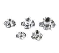 Lot de 90 écrous en T finition zinguée à quatre dents pour M3, M5, M6, M8, essentiels pour bois et panneaux de particules
