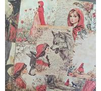 Lot de 90 feuilles d'accessoires en papier de scrapbooking, accessoires vintage pour scrapbooking, journal indésirable, bullet journal, carte de collage, matériaux de décoration (Little Red Riding