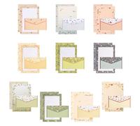 Lot de 90 feuilles de papier à lettre avec enveloppes, 60 feuilles de papier à lettre A5 avec 30 enveloppes, 10 styles floraux, pas de fuite d'encre, papier à lettre et enveloppes pour fournitures de