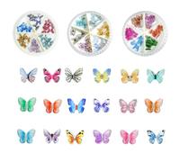Lot de 90 micro papillons miniatures en résine, breloques papillon 3D, décorations pour ongles et petits papillons pour décoration d'ongles, loisirs créatifs (90 pièces)