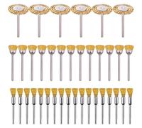 Lot de 90 mini brosses métalliques en laiton pour nettoyage et polissage, tige de 3 mm, comprend stylo, roue, brosses à coupe pour outils et ateliers