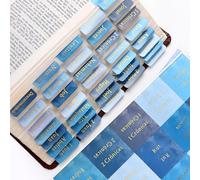 Lot de 90 onglets bleus espagnols pour homme et garçon, Pestañas para Biblia en Español, marque-pages laminés à grand imprimé de la Bible, onglets d'index imperméables, fournitures d'étude, cadeaux