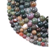 Lot de 90 perles d'agate indienne colorées de 4 mm, pierres précieuses naturelles rondes pour la fabrication de bijoux et de bracelets, 38 cm