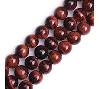 Lot de 90 perles rondes en œil de tigre rouge naturel de 4 mm pour la fabrication de bijoux, bracelets, colliers