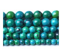 Lot de 90 perles rondes en pierre naturelle de 4 mm, en chrysocolle de phénix, pour la fabrication de bijoux et de bracelets (4 mm, pierre de chrysocolle de phénix)
