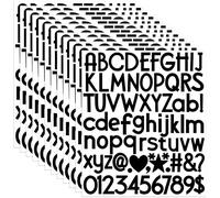 Lot de 900 lettres autocollantes en vinyle noir pour petite boîte aux lettres, lettres de l'alphabet pour bouteille d'eau, scrapbooking, tasse, artisanat, panneau de salle de classe, numéro d'adresse