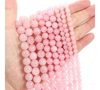 Lot de 92 perles en pierre naturelle en pierre d'obsidienne jade œil de tigre pour la fabrication de bracelets, colliers, accessoires de 4 à 12 mm, cristal de quartz rose, 4 mm