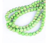 Lot de 93 perles rondes en jaspe impérial lisse et naturel vert naturel de 4 mm pour la fabrication de bijoux - 38,1 cm - 1 fil