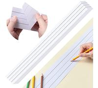 Lot de 96 bandes lignées arc-en-ciel - 7,6 x 61 cm - Bandes de phrases multicolores doublées pour fournitures scolaires et de bureau (blanc)