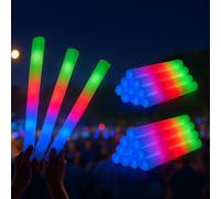 Lot de 96 Bâtons Lumineux LED 48 cm Multicolore - Baton Lumineux Fluorescent en Mousse - 3 Modes d'Éclairage - Glow Sticks pour Mariage, Anniversaire, Concert, Festival, Soirée et Fête (Multicolor)
