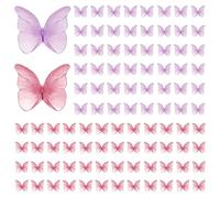 Lot de 96 décorations en papier pour gâteau en forme de papillon, mini papillons décoratifs, autocollants en papier 3D
