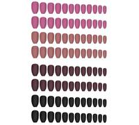 Lot de 96 faux ongles colorés mats pour femmes et filles - Faciles à appliquer