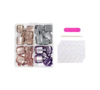 Lot de 96 faux ongles d'orteils à presser - Brillants et réutilisables - Finition UV - Faux ongles acryliques pour femme - Bout français