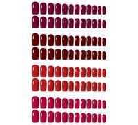 Lot de 96 faux ongles élégants mats à presser au milieu pour décoration d'ongles