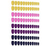 Lot de 96 faux ongles élégants mats à presser au milieu pour décoration d'ongles