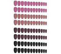 Lot de 96 faux ongles élégants mats à presser au milieu pour décoration d'ongles