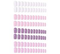 Lot de 96 faux ongles élégants mats à presser au milieu pour décoration d'ongles