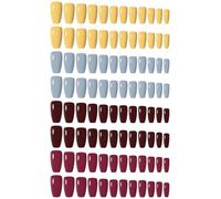Lot de 96 faux ongles élégants mats à presser au milieu pour décoration d'ongles