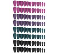 Lot de 96 faux ongles élégants mats à presser au milieu pour décoration d'ongles