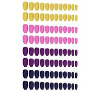 Lot de 96 faux ongles élégants mats à presser au milieu pour décoration d'ongles