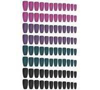 Lot de 96 faux ongles mats à presser pour ballet - Couverture complète - Accessoires d'art - Couleur à presser